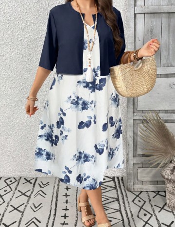 Set Rochie și Cardigan Shein Curve+, mix culori