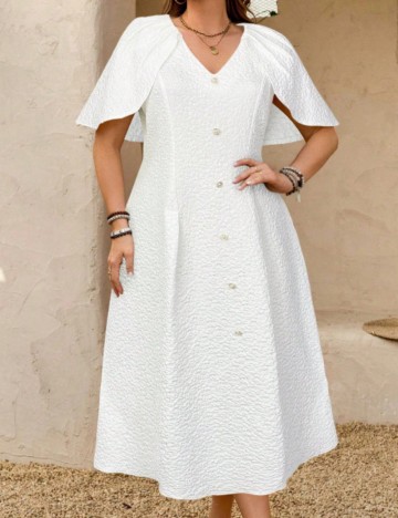 Rochie maxi Shein Curve+, alb