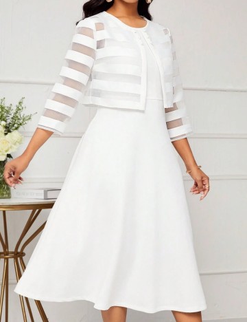 Set Rochie și Cămașă Shein, alb