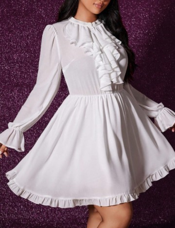 Rochie mini Shein Curve+, alb