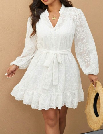 Rochie mini Shein Curve+, alb