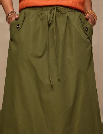 Fustă midi Shein, kaki