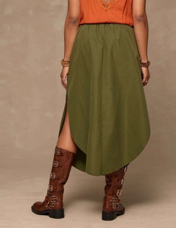 Fustă midi Shein, kaki