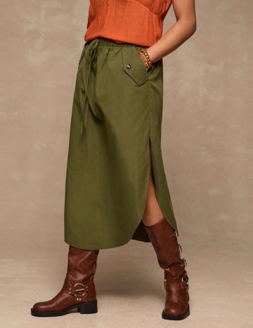 Fustă midi Shein, kaki