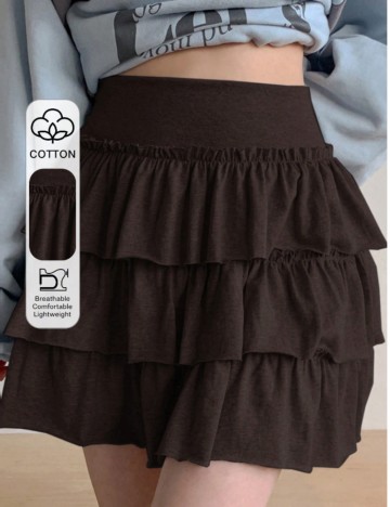 Fustă mini Shein DAZY, maro