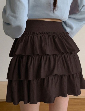 Fustă mini Shein DAZY, maro