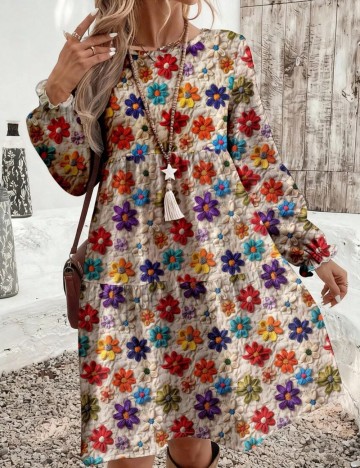 Rochie midi Shein, mix culori