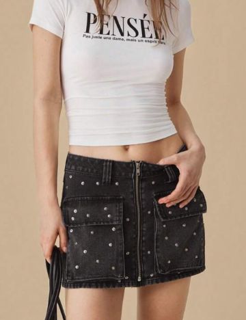 Fustă de blugi Shein, mov