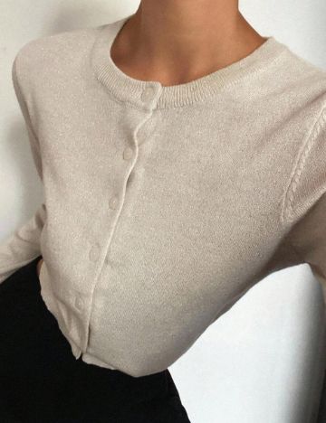 Bluză cu nasturi Shein, bej