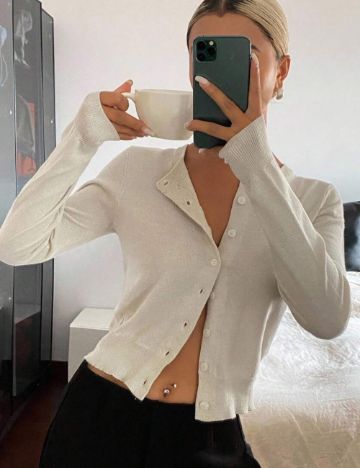 Bluză cu nasturi Shein, bej