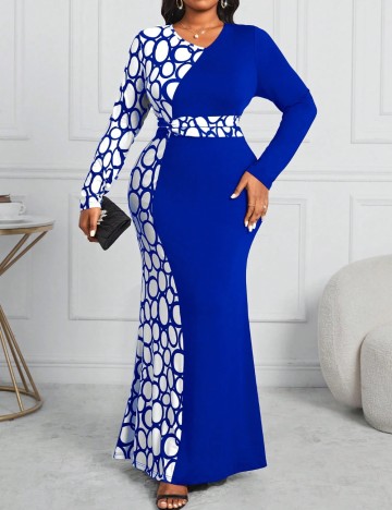 Rochie maxi Shein Curve+, mix culori