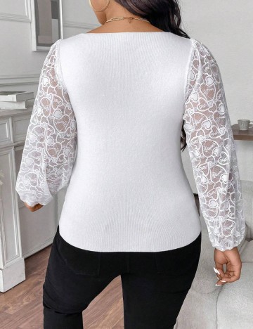 Bluză Shein Curve+, alb