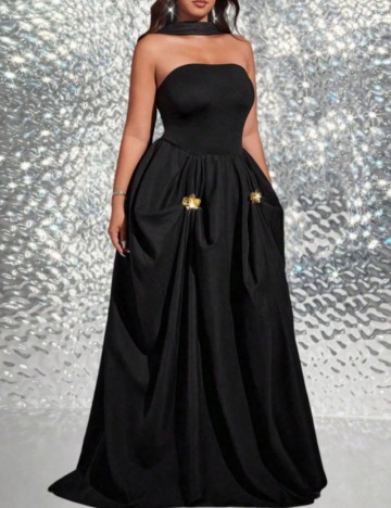 Rochie maxi Shein Curve+, negru