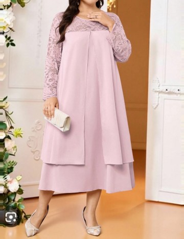 Rochie midi Shein Curve+, roz