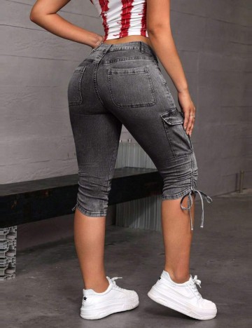 Pantaloni 3/4 Shein, gri