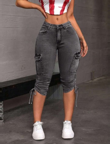 Pantaloni 3/4 Shein, gri