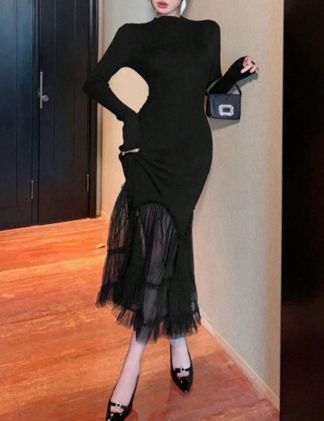 Rochie maxi Shein DAZY, negru