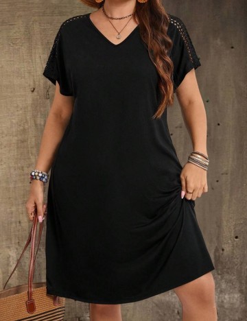 Rochie midi Shein Curve+, negru