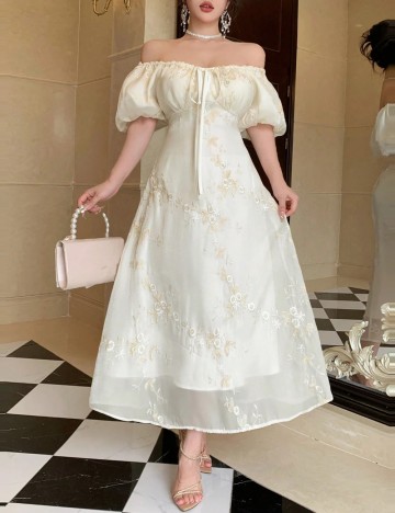 Rochie midi Shein DAZY, crem