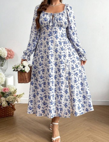 Rochie maxi Shein Curve+, alb