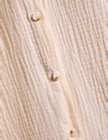 Rochie tip cămașă Shein Curve+, crem