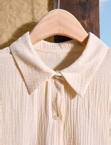 Rochie tip cămașă Shein Curve+, crem