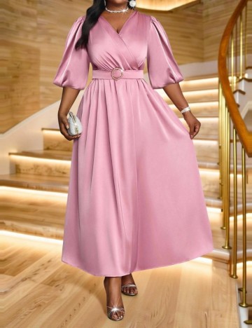 Rochie midi Shein Curve+, roz