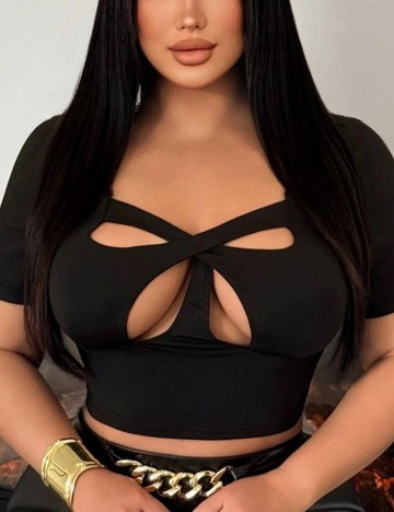 Top Shein Curve+, negru