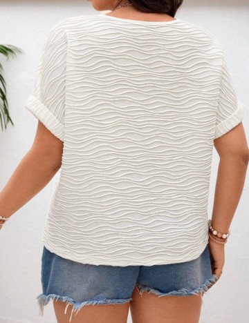 Tricou Shein Curve+, crem