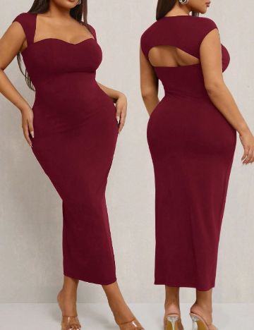 Rochie maxi Shein Curve+, vișiniu