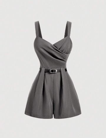 Salopetă scurtă Shein MOD, gri