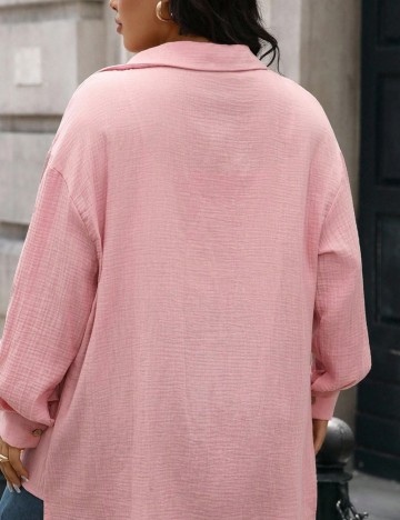 Cămașă Shein Curve+, roz