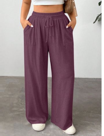 Pantaloni Shein Curve+, mov