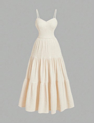 Rochie maxi Shein Curve+, crem