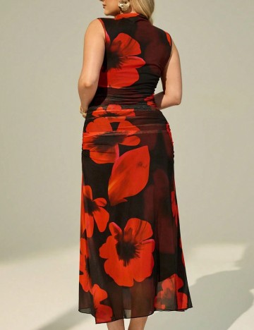 Rochie maxi Shein Curve+, mix culori