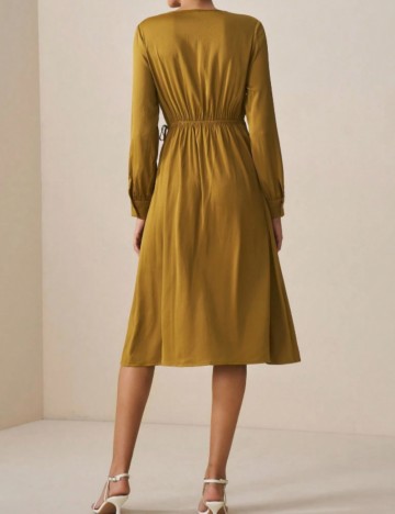 Rochie midi Shein, galben muștar