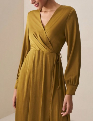 Rochie midi Shein, galben muștar