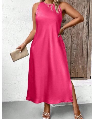 Rochie maxi Shein Curve+, roz