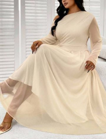 Rochie maxi Shein Curve+, bej