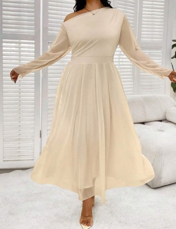 Rochie maxi Shein Curve+, bej