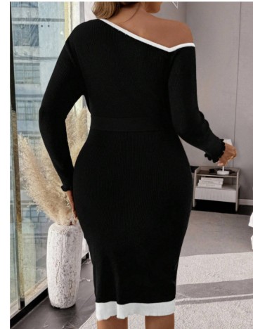 Rochie midi Shein Curve+, negru