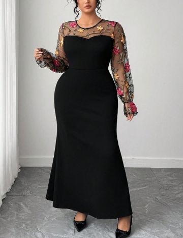 Rochie maxi Shein Curve+, negru