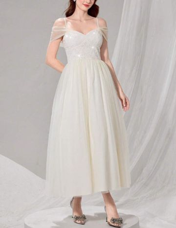 Rochie de ocazie Shein, crem