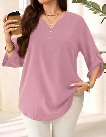 Cămașă Shein Curve+, roz
