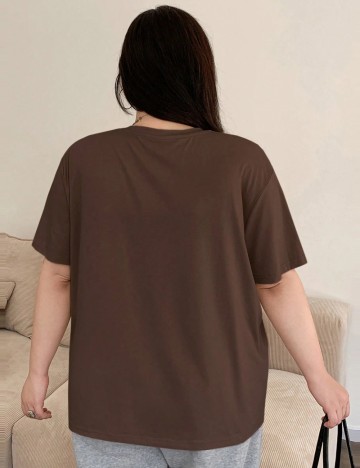 Tricou Shein Curve+, maro