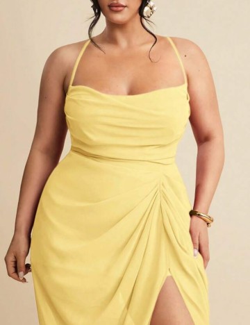 Rochie maxi Shein Curve+, galben