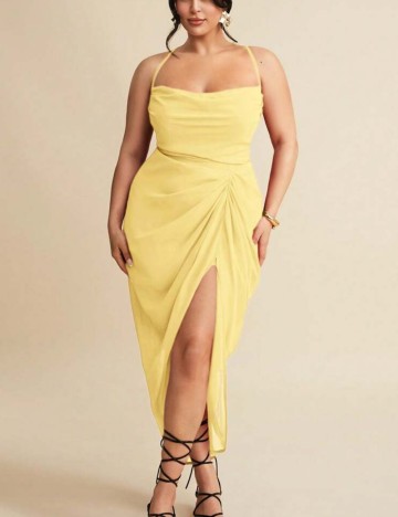 Rochie maxi Shein Curve+, galben