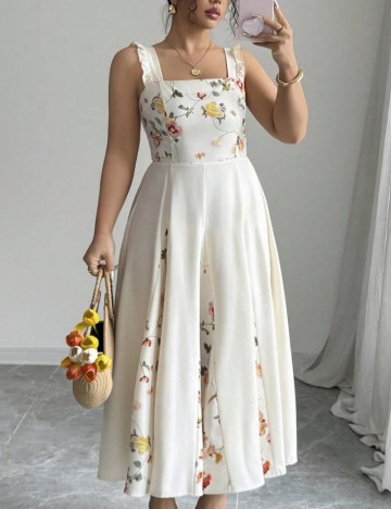 Rochie midi Shein Curve+, crem