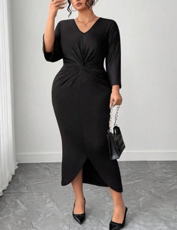 Rochie midi Shein Curve+, negru