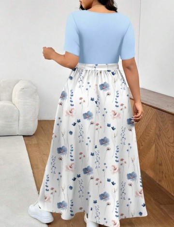 Rochie midi Shein Curve+, mix culori